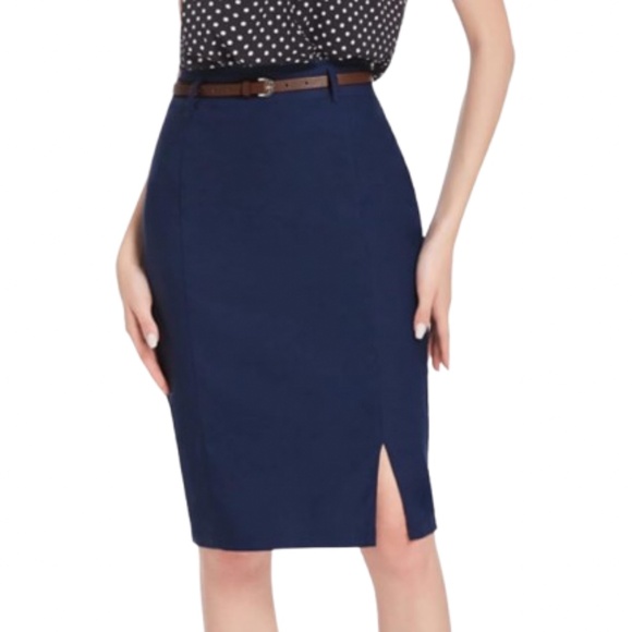 NWT Kate Kasin Navy Bodycon Pencil Skirt Size Medium - Picture 1 of 5